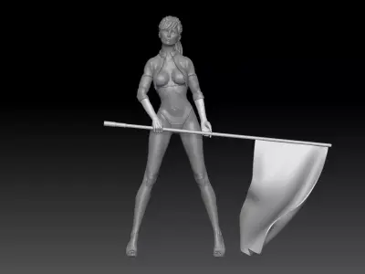 FORMULA ONE GIRL FLAG 4 3D print model