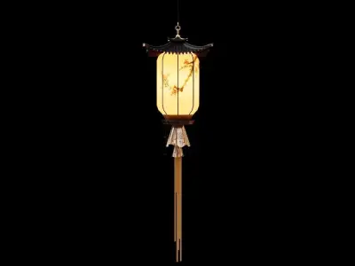 Chinese lanterns and Chinese rooftops Animation 3D model