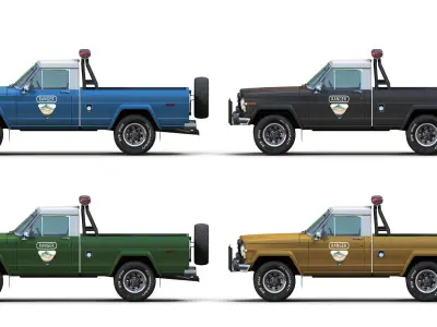 Jeep J-10 Ranger Patrol Vehicle Low-poly 3D model