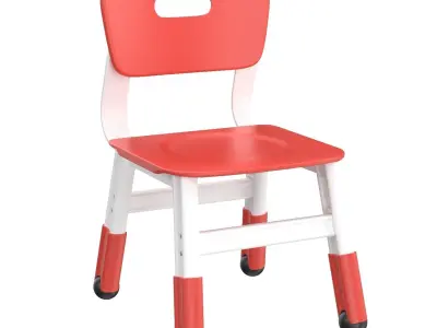 Kids Adjustable Seat Height Chair Red 3D model