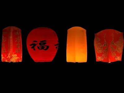 Chinese sky lantern 3D model