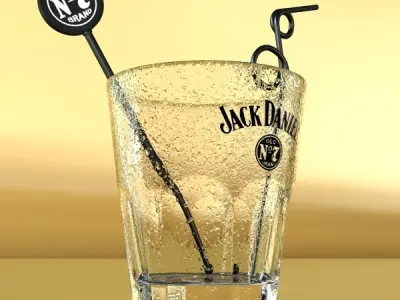 Jack Daniels Whiskey Glass 3D model