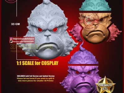 The Grinch Mask Christmas Cosplay Halloween Helmet 3D print model
