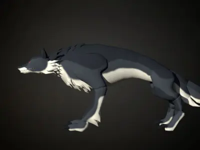 Roblox r6 wolf model Low-poly 3D model Low-poly 3D model