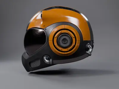Futuristic Sci-Fi Helmet 3D model purchase