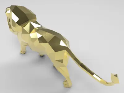 3D model Low Poly Cartoon Lion 3D print model