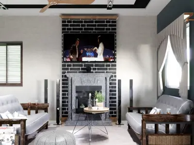 Interior desing and rendering 3D model