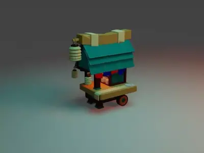 Street shop Free low-poly 3D model