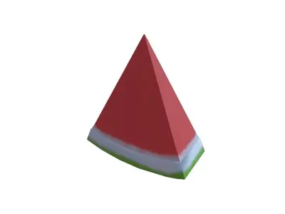 Watermelon Slice Low-poly 3D model