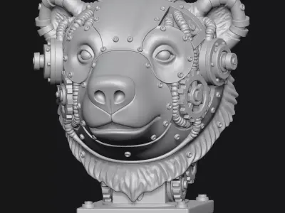 Steampunk bear 3D print model