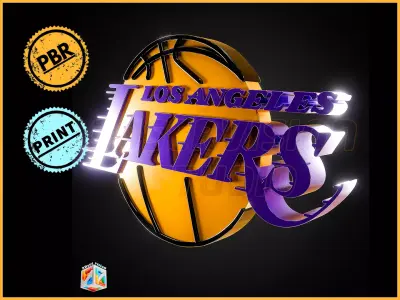 Los Angeles Lakers logo - Cinematic - 3D print 3D model