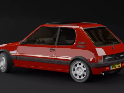 Peugeot 205 GTI Low-poly 3D model