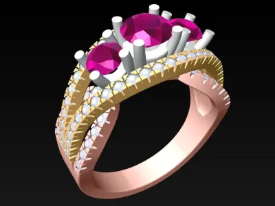 Diamond Ring - Womens Rings - N582054 3D print model