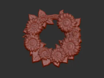 sunflower wall decor  3D print model