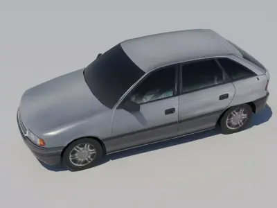 4 Door Hatchback Sedan 1991 Static Low Poly Low-poly 3D model