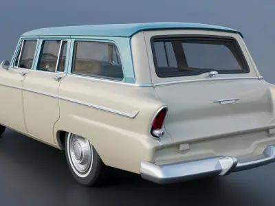 Plymouth Belvedere 4 Door Suburban 1955 3D print model