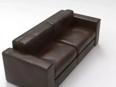 Leather Sofa Free low-poly 3D model