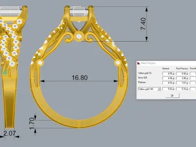 Veragio ring  Jewelry 3D print model