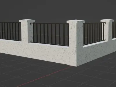 Railing Free low-poly 3D model