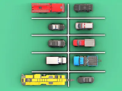 Emergency Vehicles Pack Low- Poly Low-poly 3D model