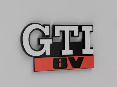 GTI 8V golf monogramme  3D print model