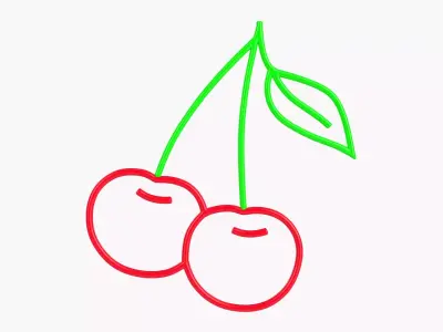 Neon sign cherry  3D model