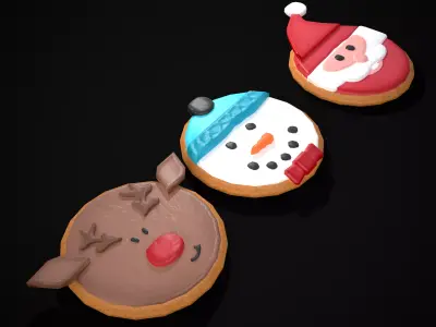 Christmas Sugar Cookies Low-poly 3D model