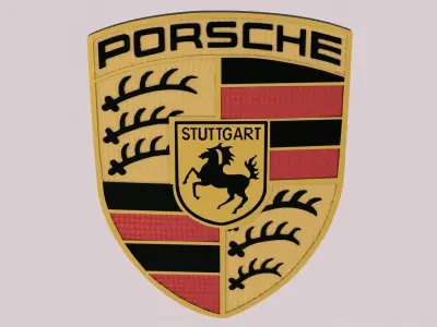 Porsche emblem Low-poly 3D model