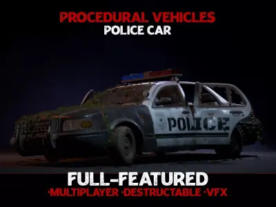 Police Car - Interactable Vehicles UE4 UE5 Low-poly 3D model
