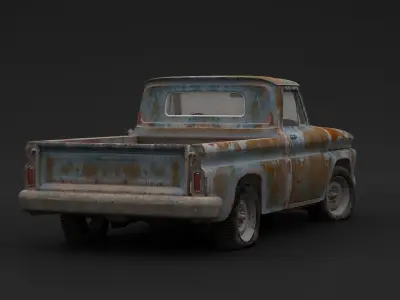 Rusty Old Pickup 3D model