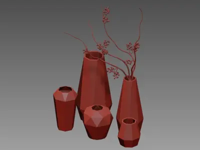 set1100 set of vases 3D model