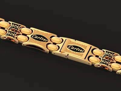 Wide bracelet with enamel 1412 3D print model