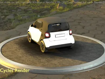 City Car 24 Small Type-E White  Low-poly 3D model