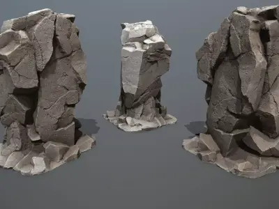 Desert rocks Low-poly 3D model