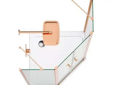 Radaway Nes Brushed Copper Shower 2 3D model