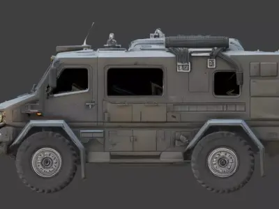 Luxury Tactical Armored Military Car 3D Model Low-poly 3D model