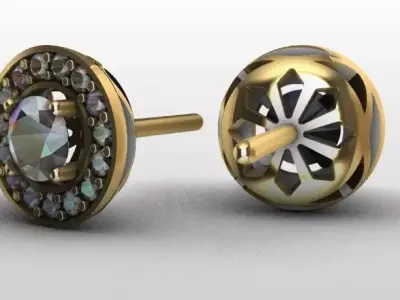 Earrings 3D print model 4