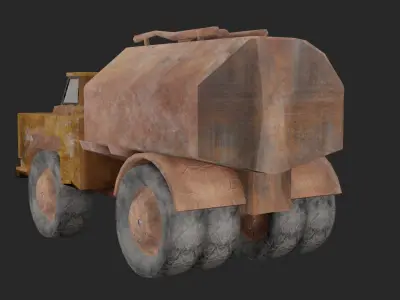 Abandoned Soviet Truck Low-poly 3D model