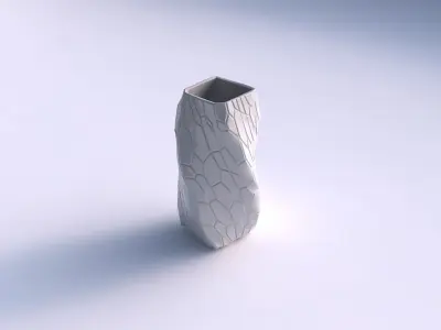 Vase twisted quadratic with organic cells 3D print model