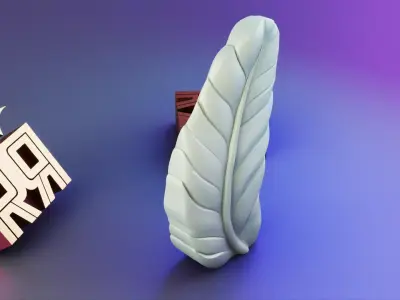 Art Feather Candle 3D print model