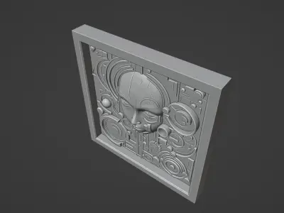 RETRO ART WALL POTRAT 3D print model