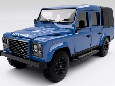 Land Rover Defender 110 Double Cab Pick Up Low-poly 3D model
