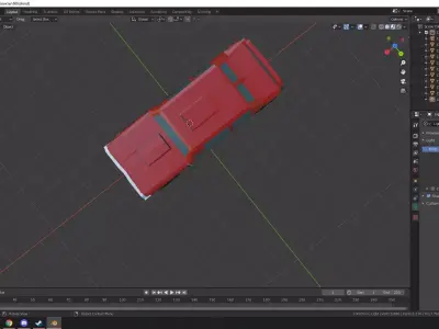 red muscle car low poly Low-poly 3D model