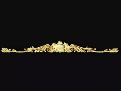 Central decor ornament for furniture 3D model 9