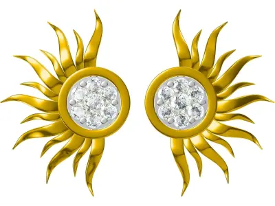 sun diamond stud 3D print model