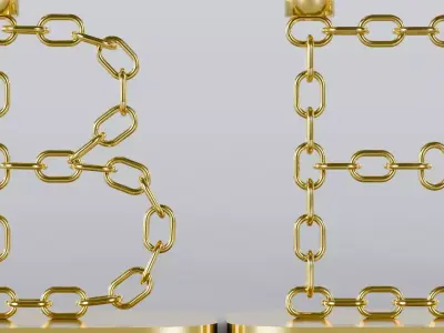 Alphabet Beer Chain Gold Candleholder 3D Model True 4K PBR Rendr Low-poly 3D model