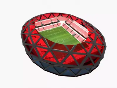 Football Stadium Low-poly 3D model 31