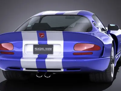 LowPoly Dodge Viper GTS 1996 Low-poly 3D model