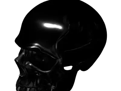 Stylized Metallic Skull 3D Model Low-poly 3D model