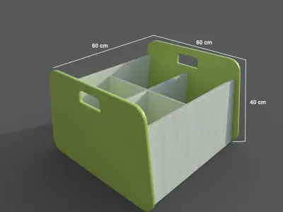 Double Storage Unit Green Low-poly 3D model